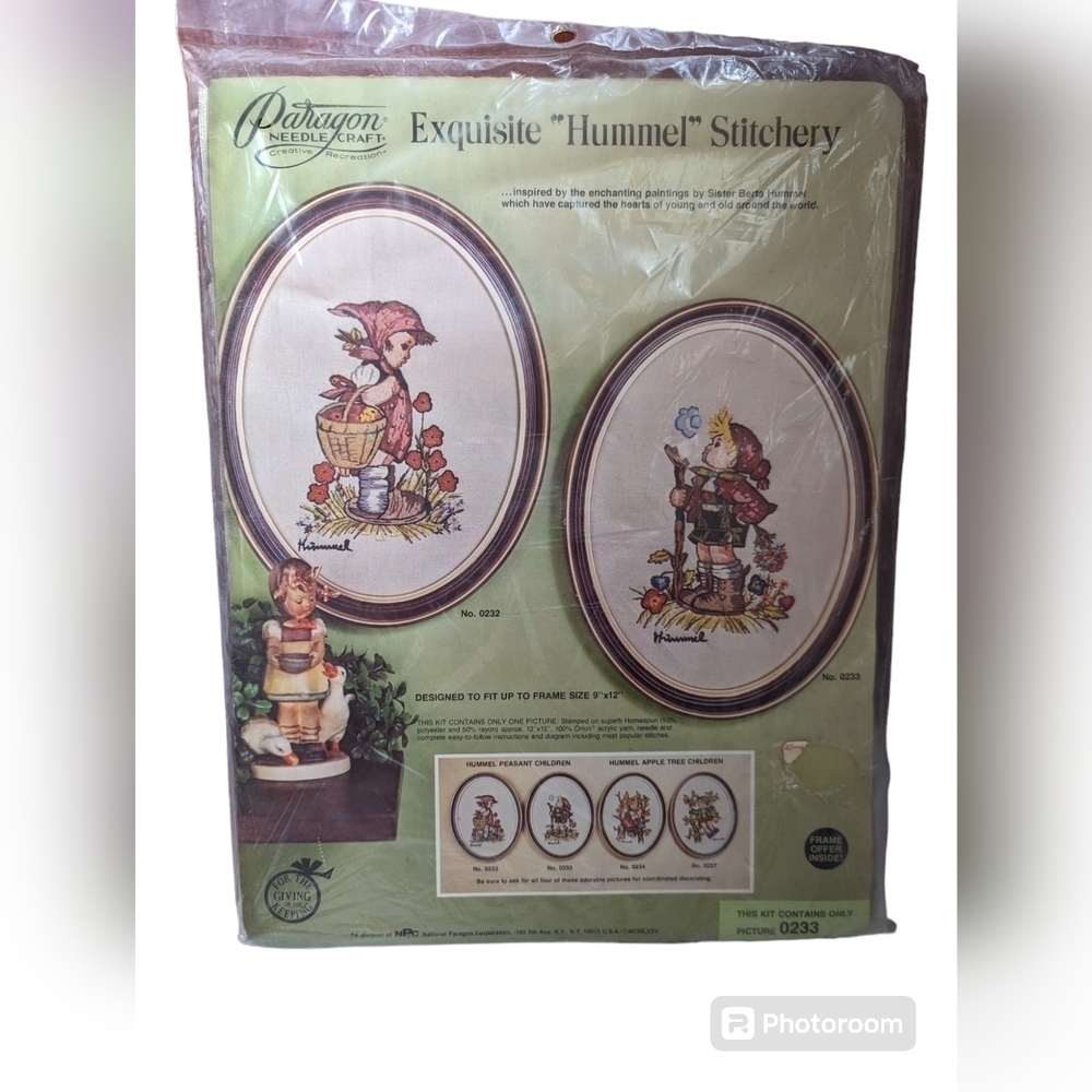 Two Hummel Paragon needlecraft 2 sealed kits.  #0233,#0232 Peasant children